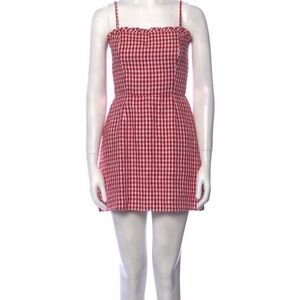 Reformation Gingham Check Linen Dress
